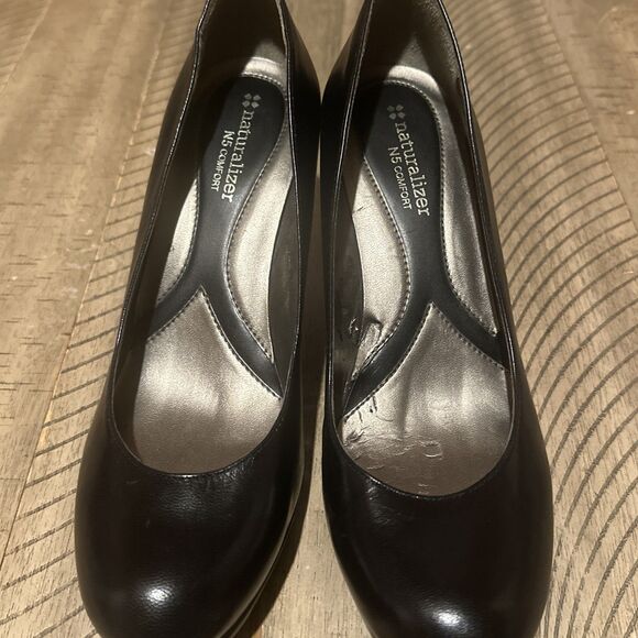 Naturalizer N5 Comfort Lennox Blk Classic Leather High Heel 2.5” Pump Shoes 8.5 - Picture 4 of 4